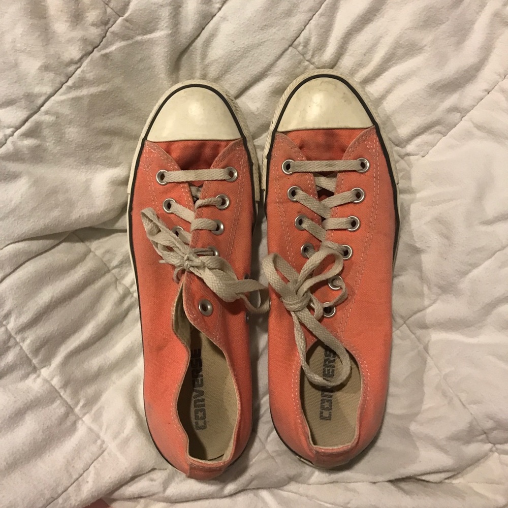 coral low top converse